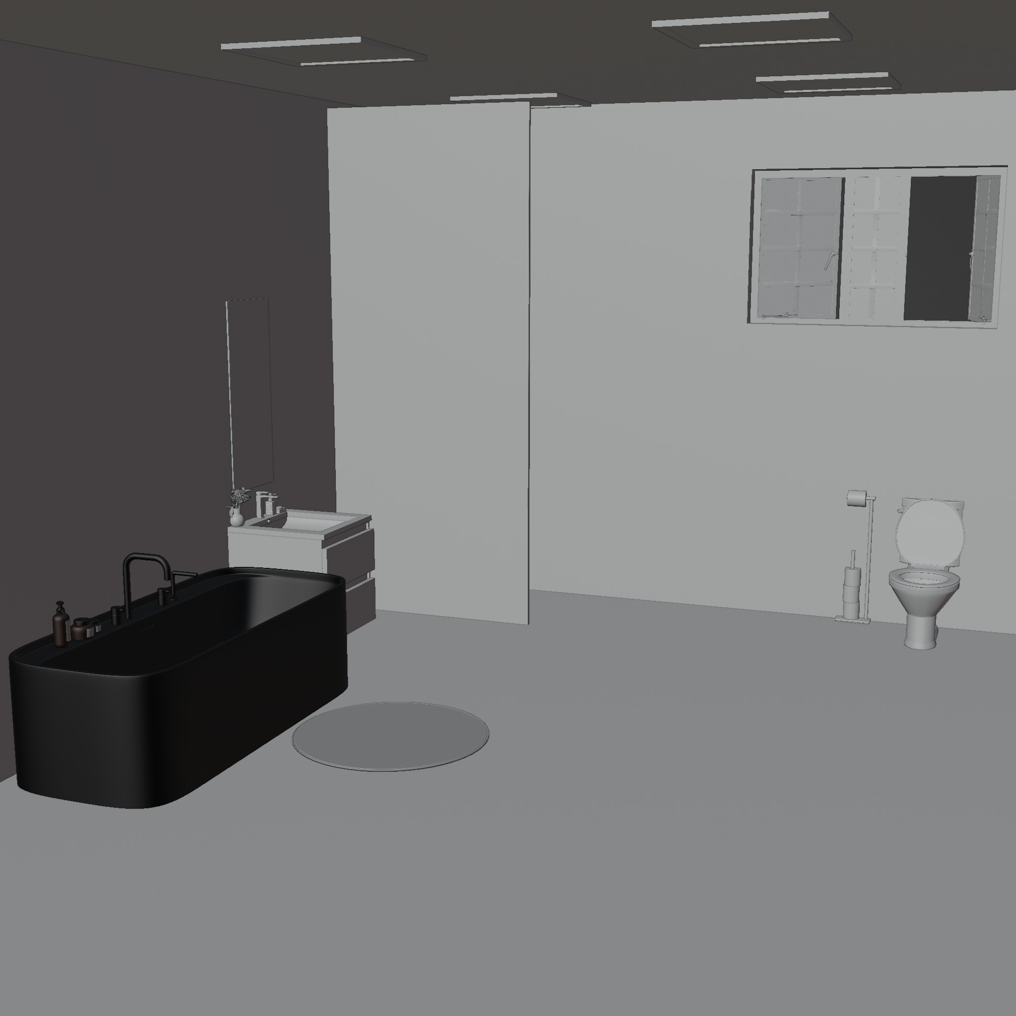 bathroom Low-poly 3D model_2