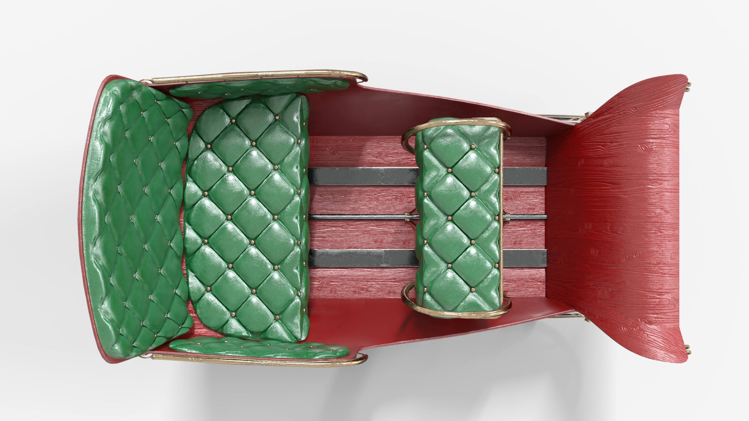 Santa Claus Sleigh  Low-poly 3D model_3