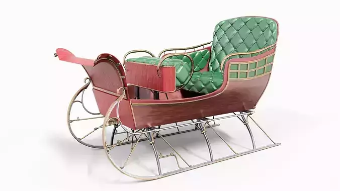 Santa Claus Sleigh  Low-poly 3D model