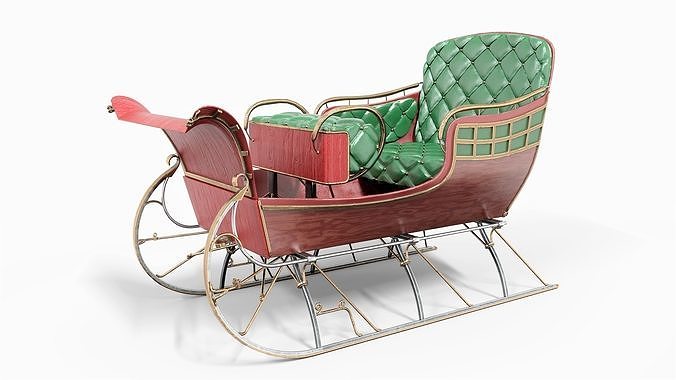 Santa Claus Sleigh  Low-poly 3D model