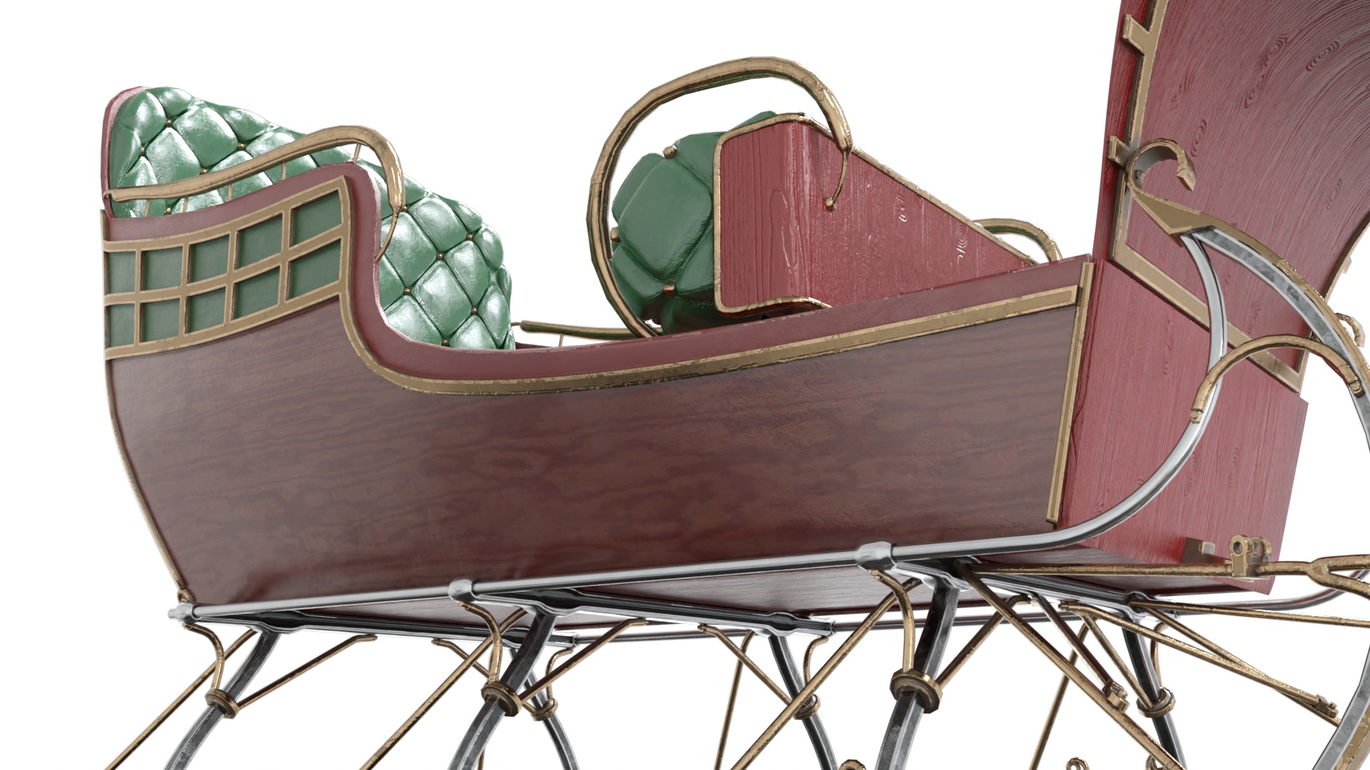 Santa Claus Sleigh  Low-poly 3D model_5