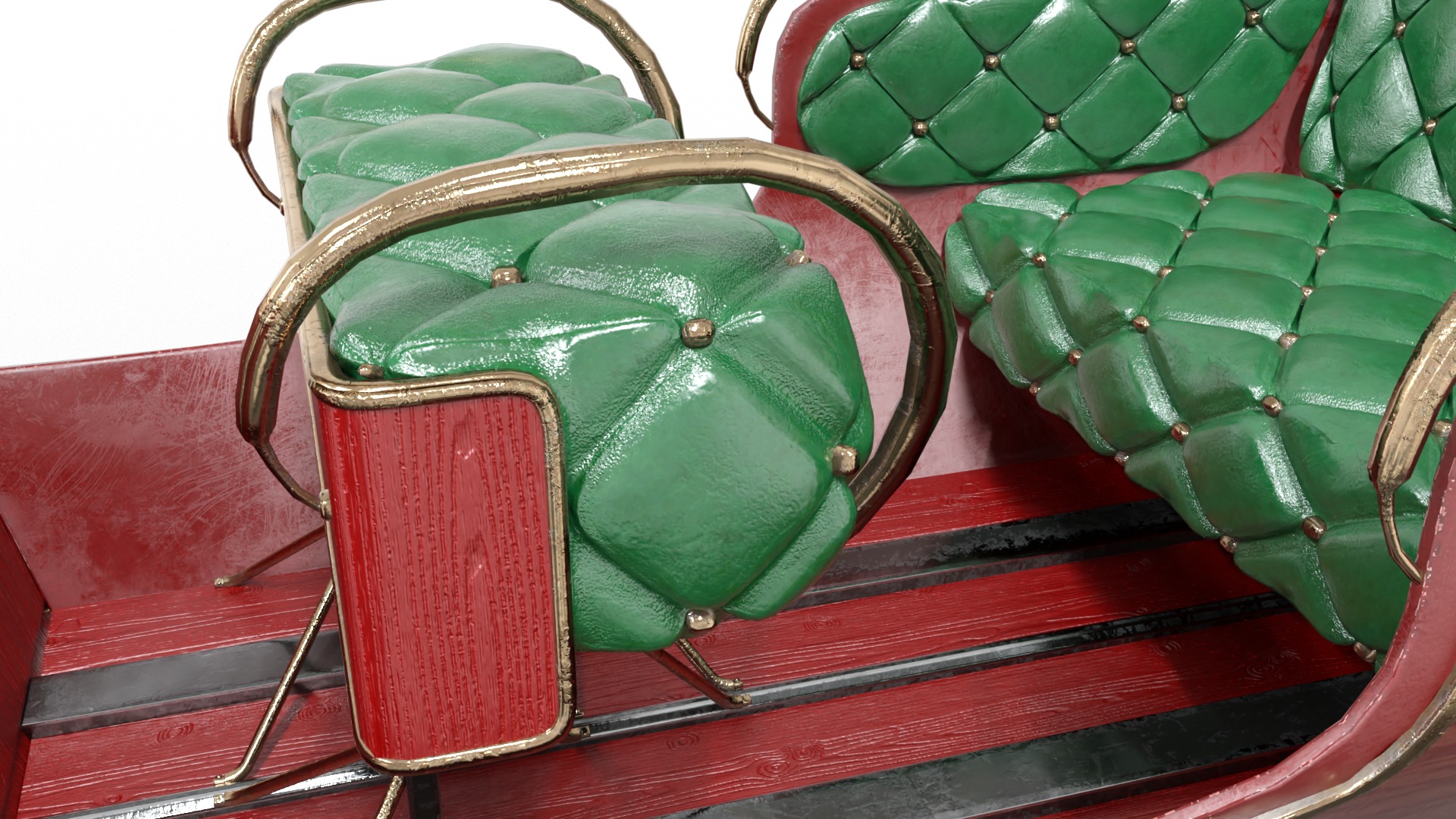 Santa Claus Sleigh  Low-poly 3D model_6