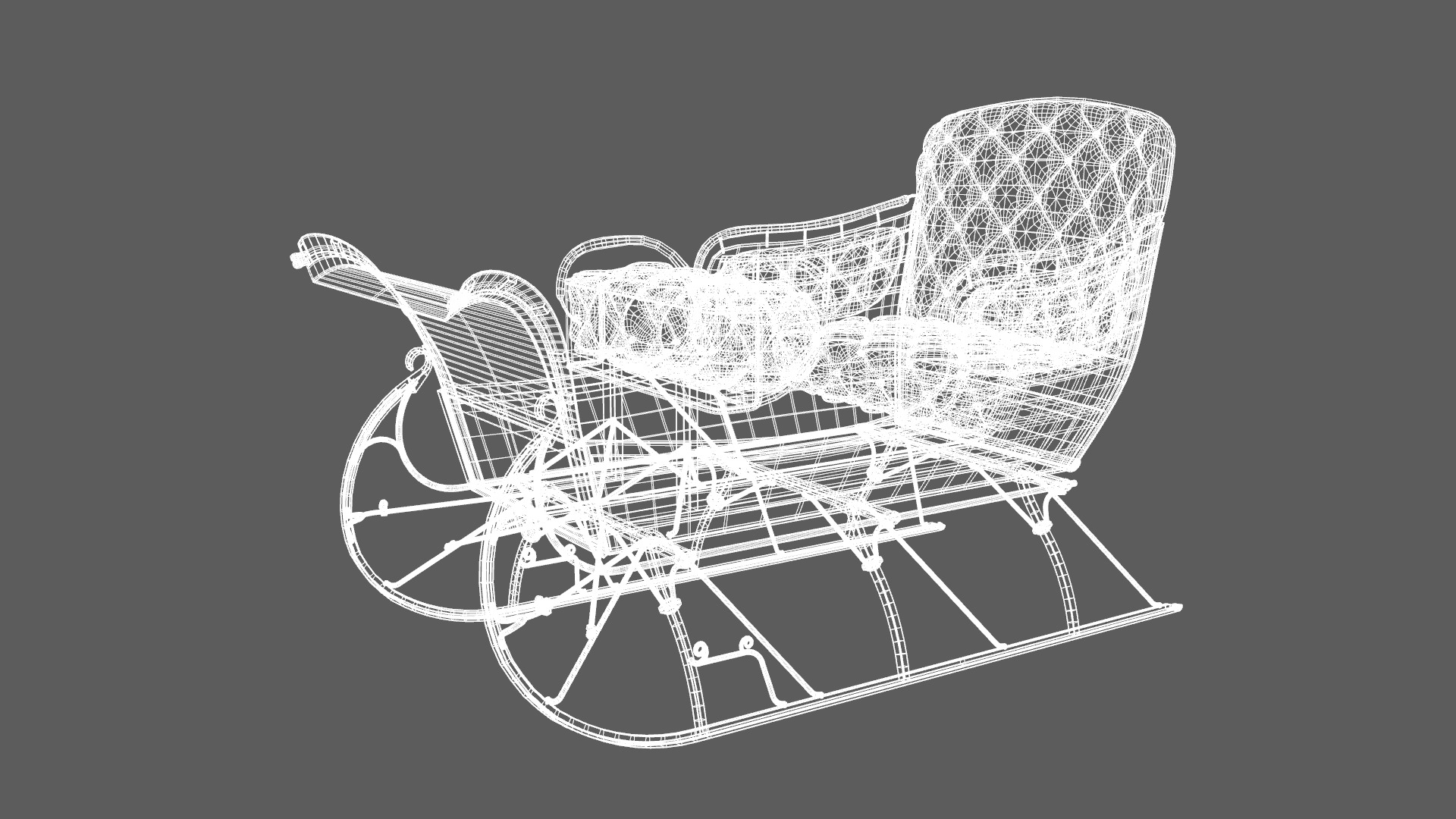 Santa Claus Sleigh  Low-poly 3D model_9