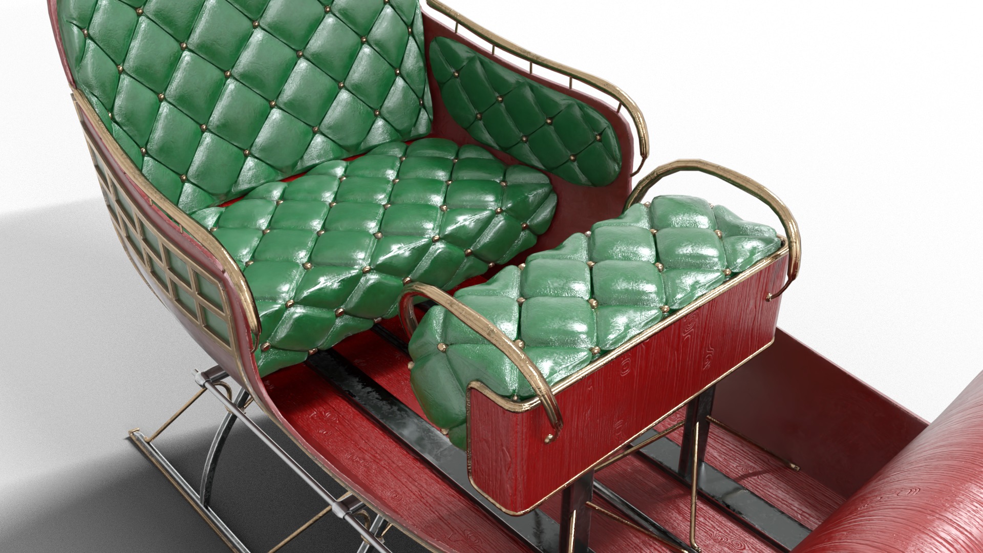 Santa Claus Sleigh  Low-poly 3D model_4