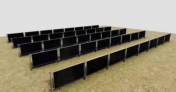 Solar Panel Wall Type-2 3D model