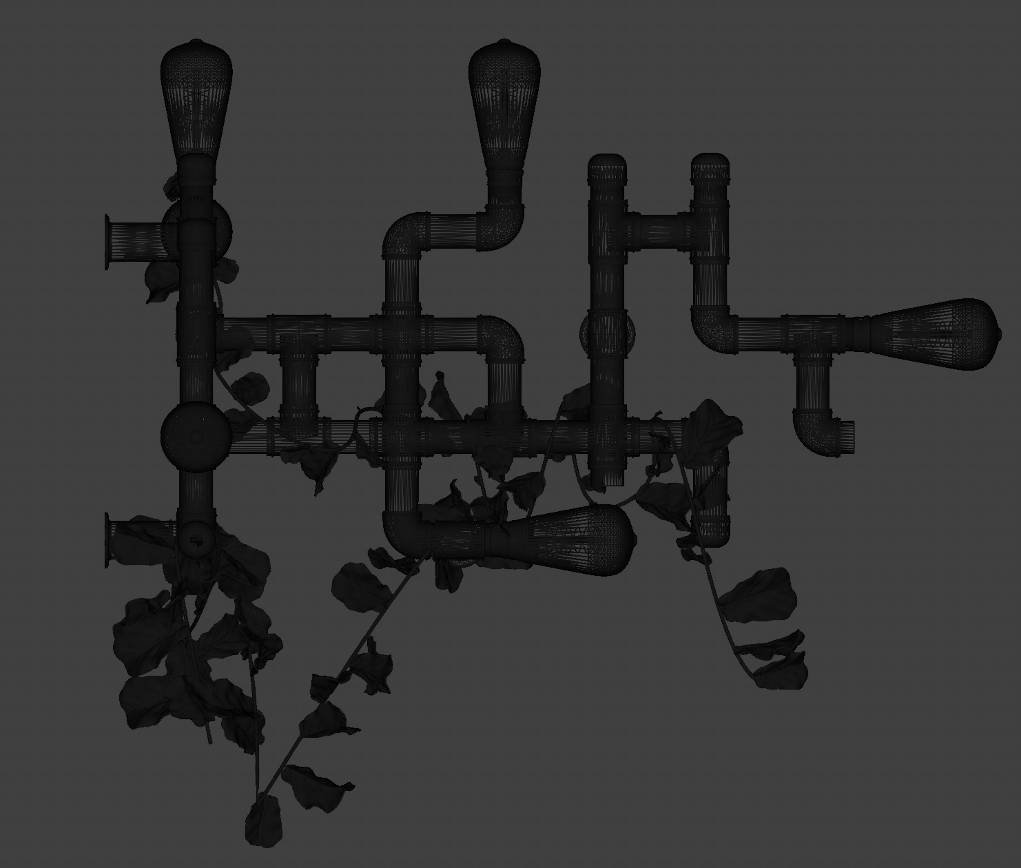 Lamp - Plumbing Copper Pipe 3D model_5