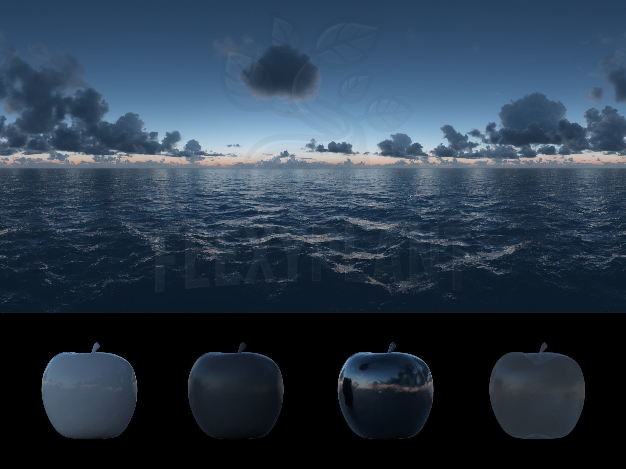 Realistic HDRI 18pcs 12k Ocean with Cloud Low-poly 3D model_7