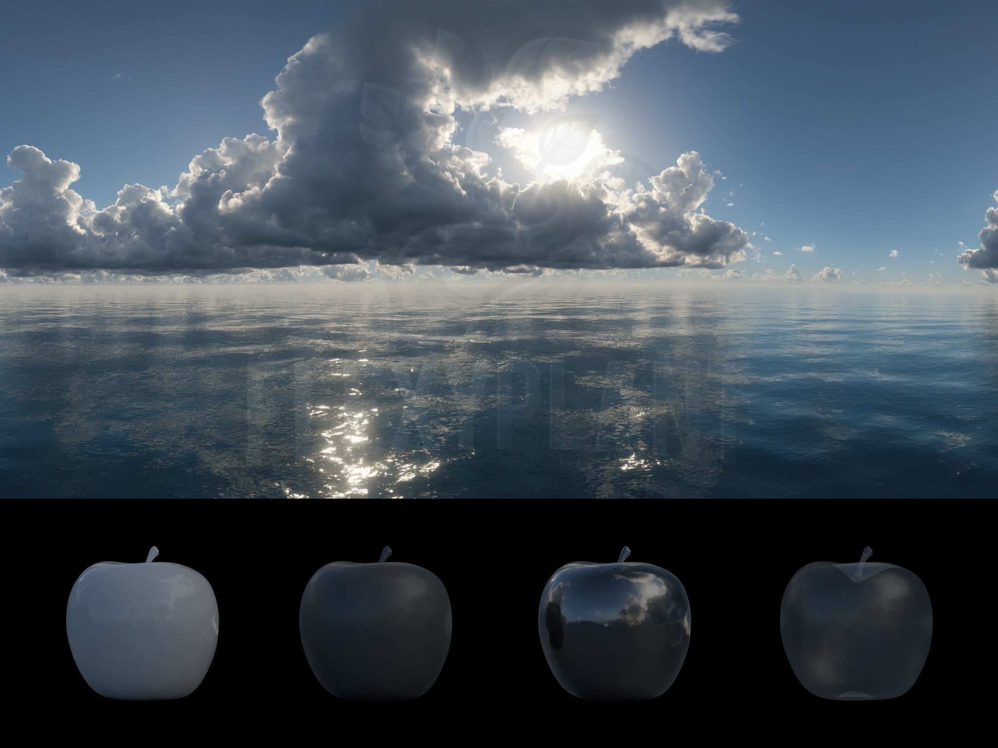 Realistic HDRI 18pcs 12k Ocean with Cloud Low-poly 3D model_13