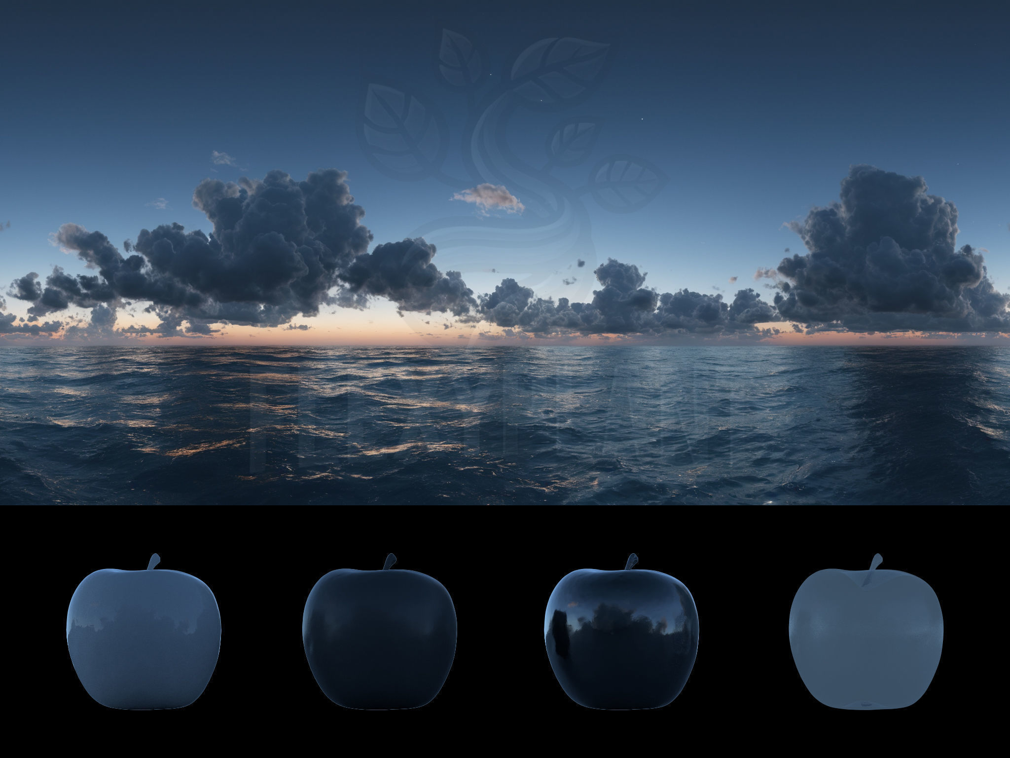 Realistic HDRI 18pcs 12k Ocean with Cloud Low-poly 3D model_18
