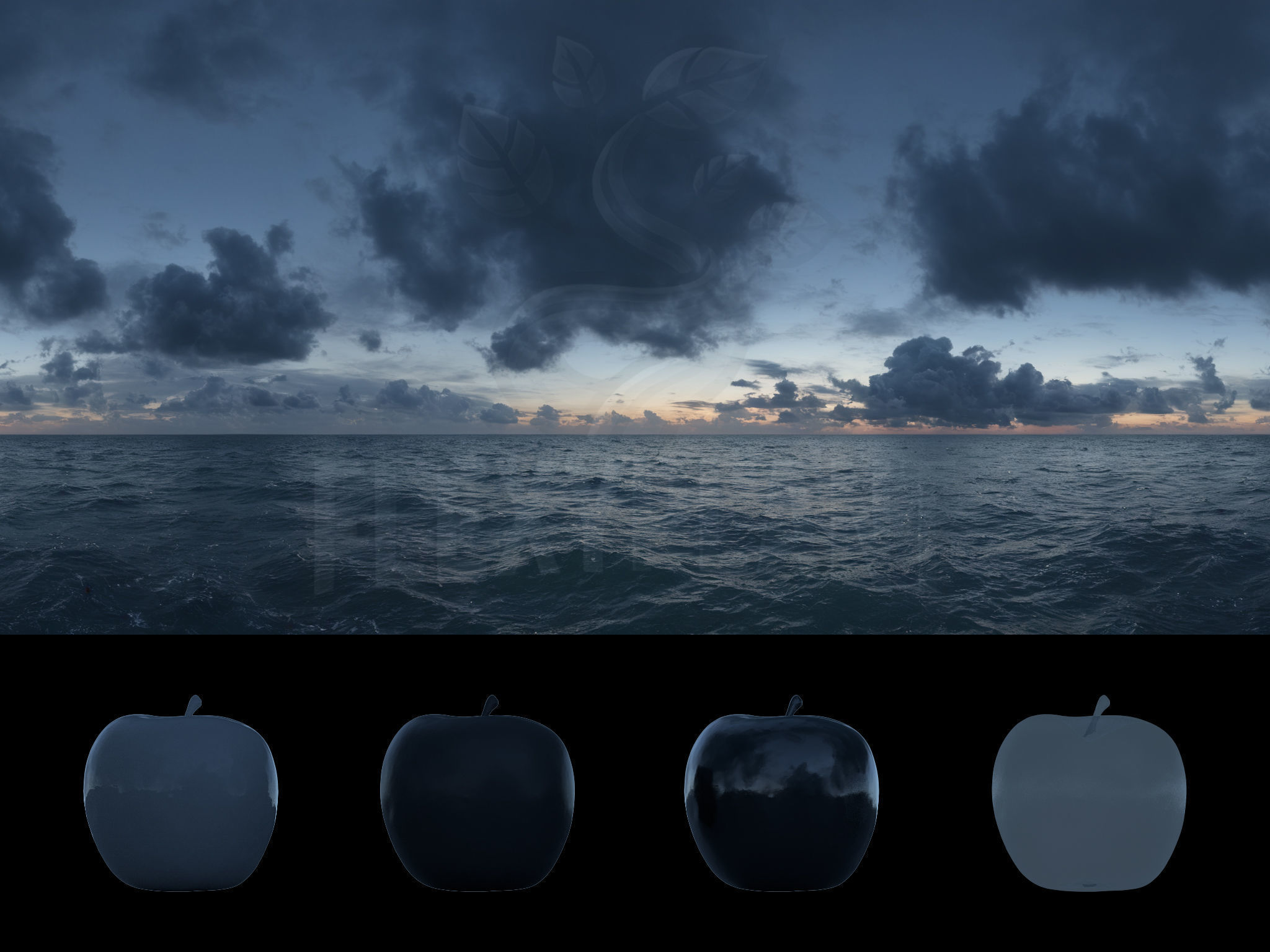 Realistic HDRI 18pcs 12k Ocean with Cloud Low-poly 3D model_6