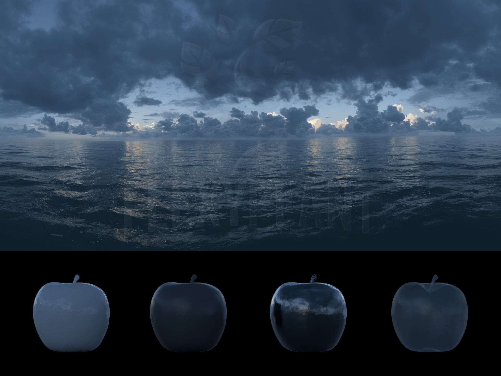 Realistic HDRI 18pcs 12k Ocean with Cloud Low-poly 3D model_15