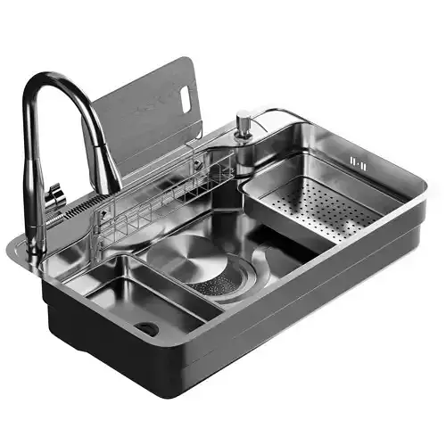 Stainless Steel Chrome  vidric deck faucet