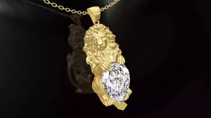 Lion Guardian Gemstone gold pendant jewelry