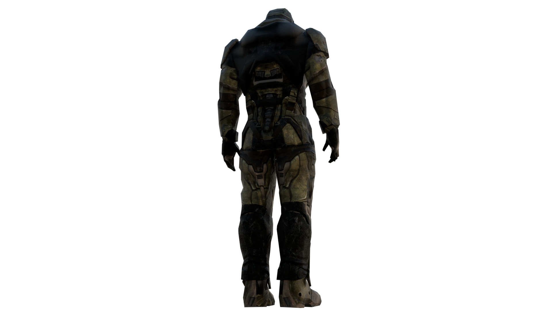 Futuristic Soldier 3D Model Rigged for Games Cinematics Low-poly 3D model_2