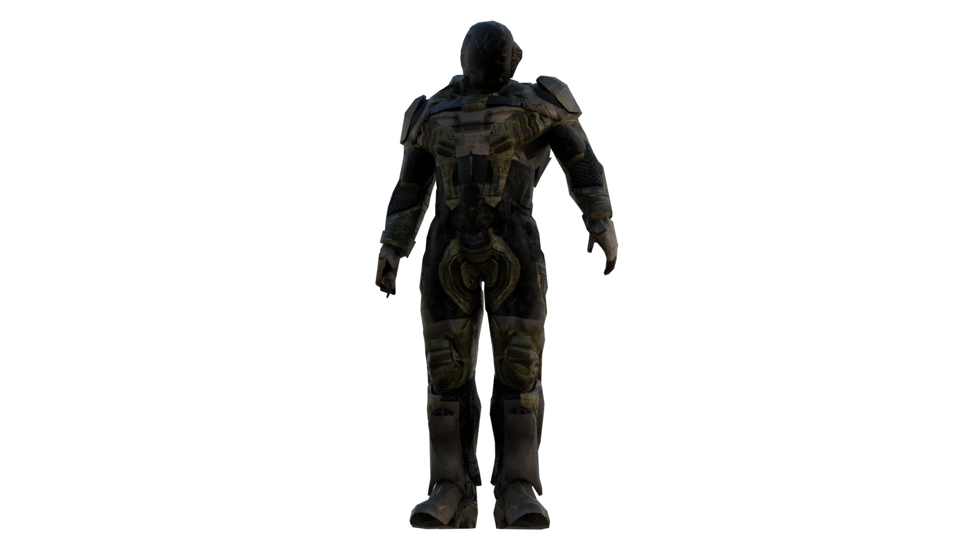 Futuristic Soldier 3D Model Rigged for Games Cinematics Low-poly 3D model_4