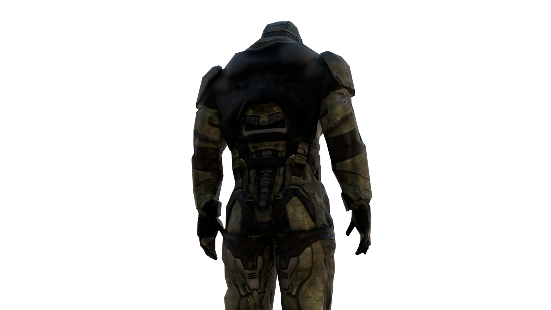 Futuristic Soldier 3D Model Rigged for Games Cinematics Low-poly 3D model_1