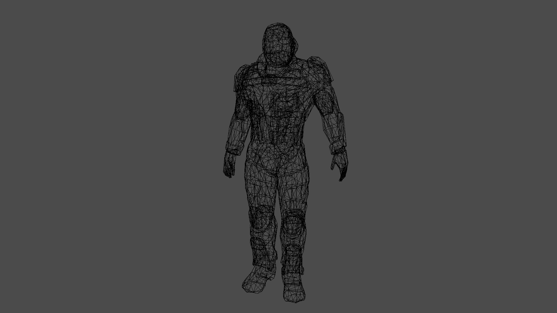 Futuristic Soldier 3D Model Rigged for Games Cinematics Low-poly 3D model_6