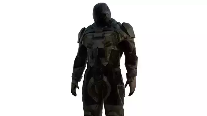 Futuristic Soldier 3D Model Rigged for Games Cinematics Low-poly 3D model