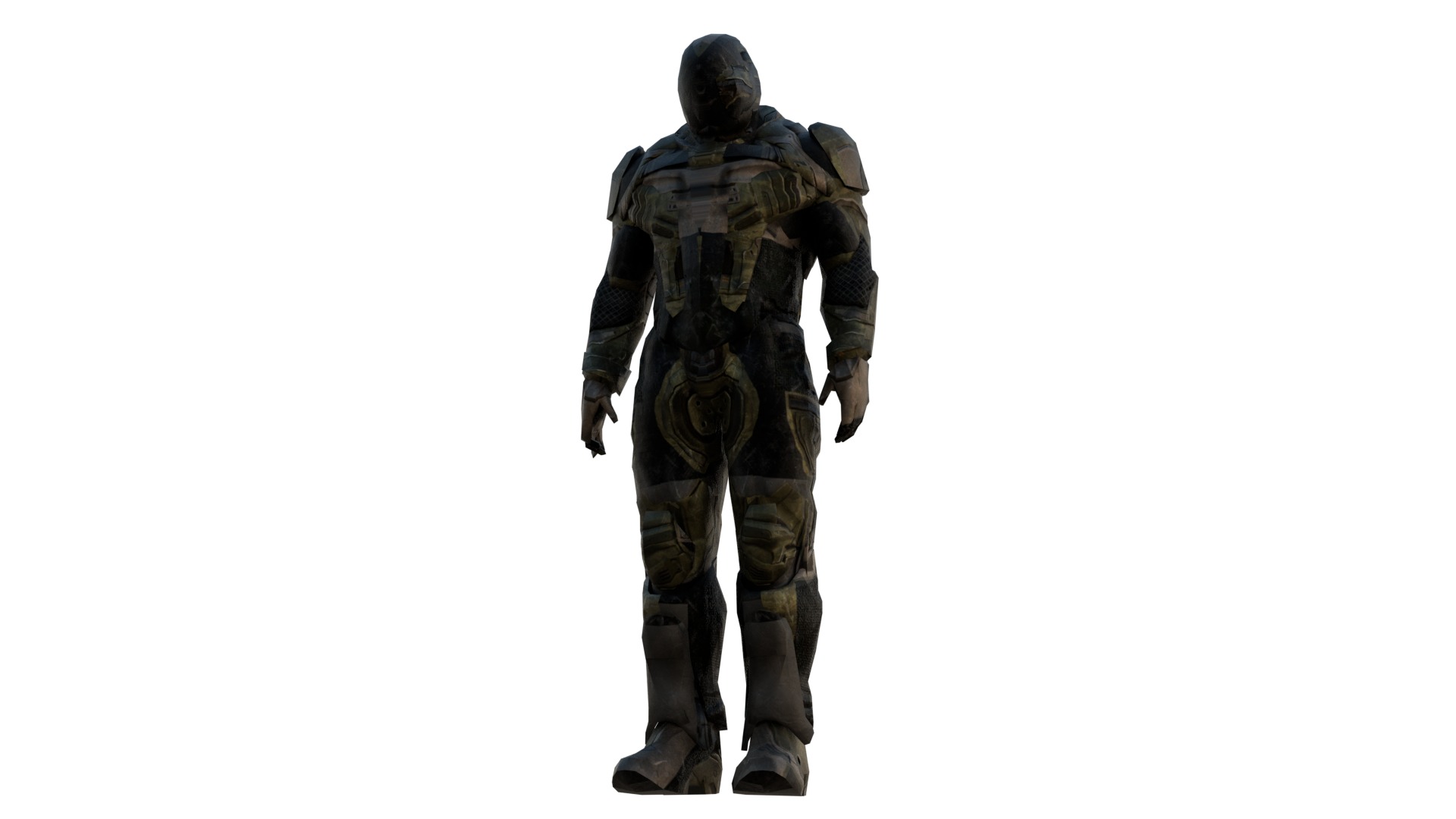 Futuristic Soldier 3D Model Rigged for Games Cinematics Low-poly 3D model_3