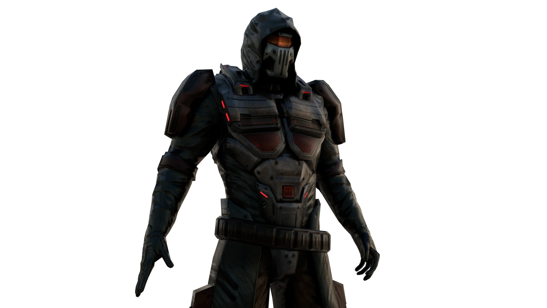 Elite Futuristic Soldier 3D Model Rigged and Game Ready Sci Fi Low-poly 3D model_2