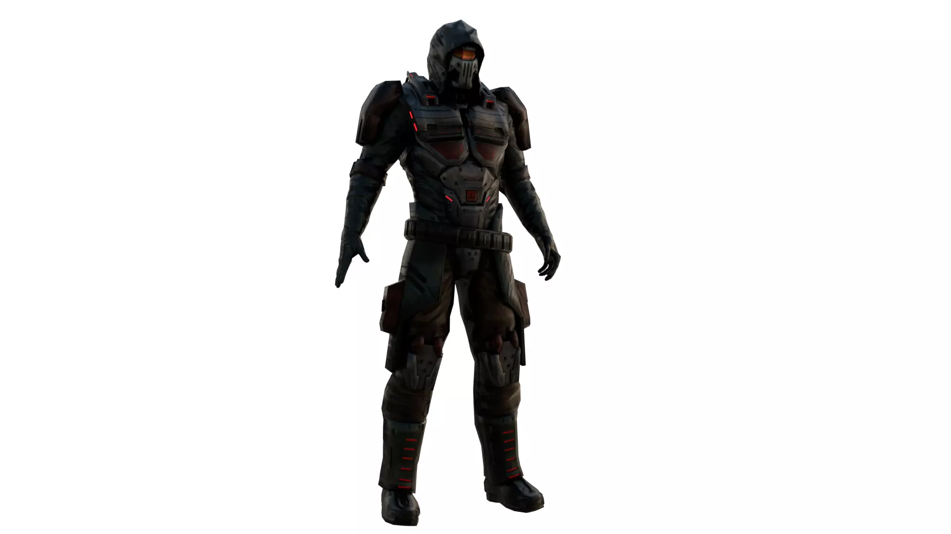 Elite Futuristic Soldier 3D Model Rigged and Game Ready Sci Fi Low-poly 3D model_0