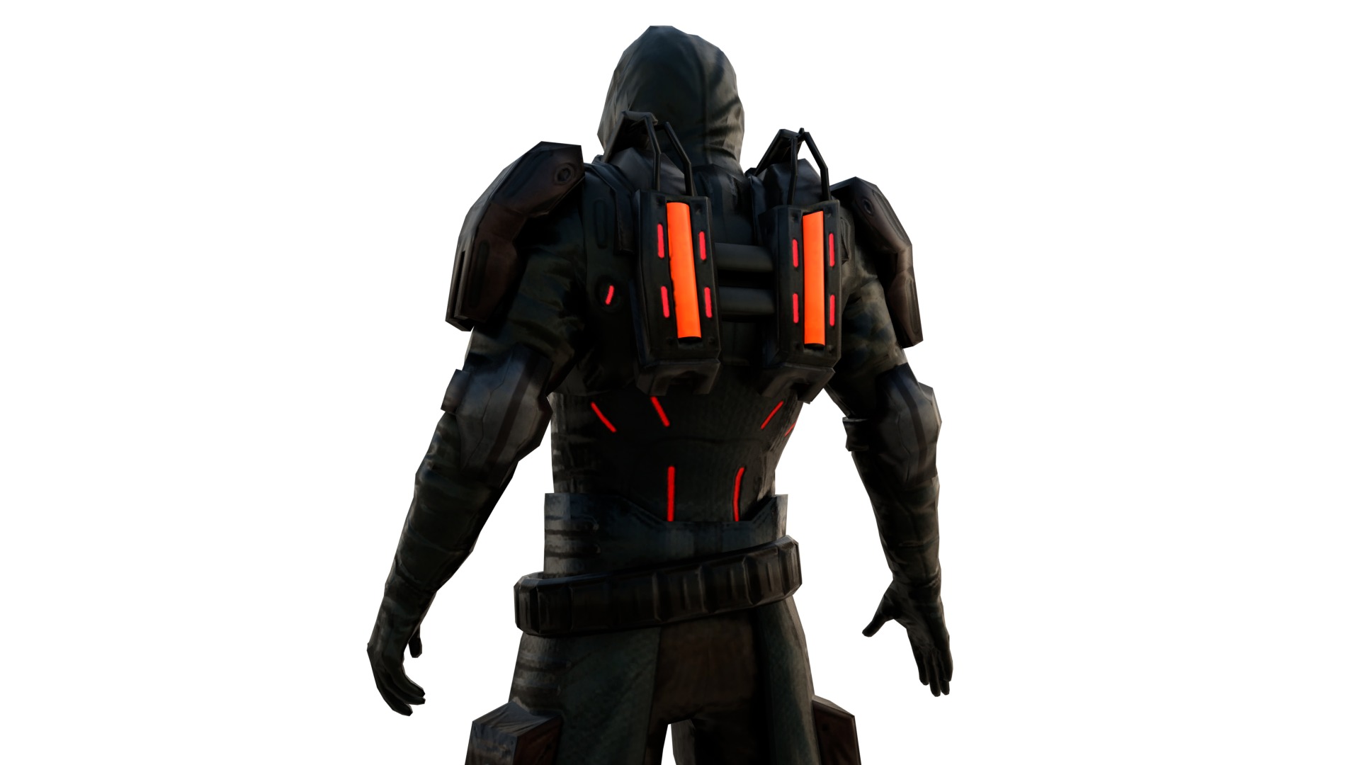 Elite Futuristic Soldier 3D Model Rigged and Game Ready Sci Fi Low-poly 3D model_3