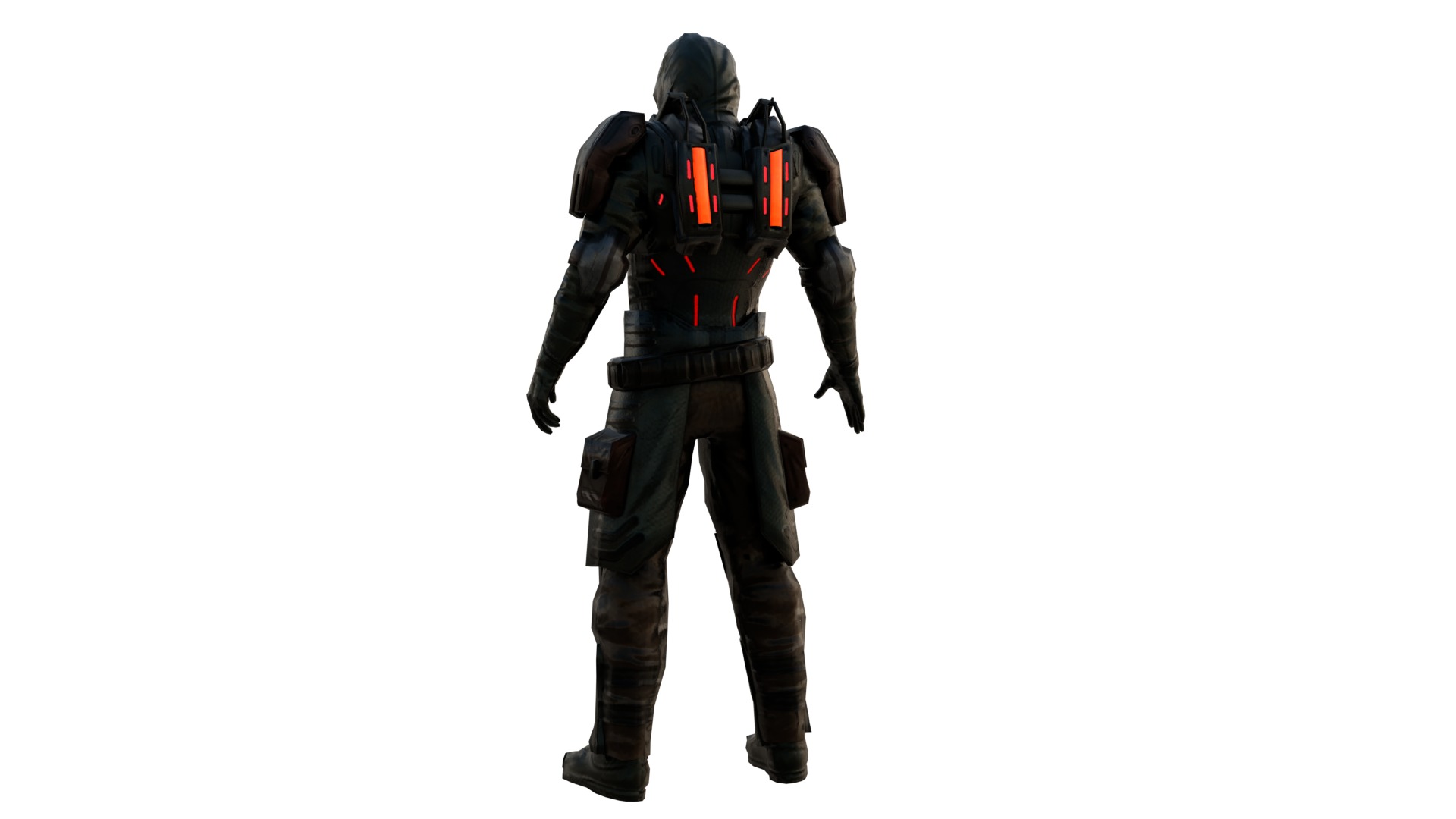 Elite Futuristic Soldier 3D Model Rigged and Game Ready Sci Fi Low-poly 3D model_1