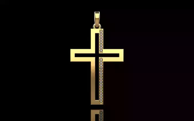 Cross with gems model  666 3D print model