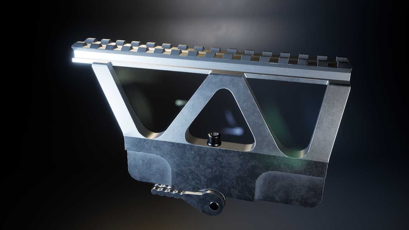 AAA Side Rail Mount Game Ready PBR Low-poly 3D model_1