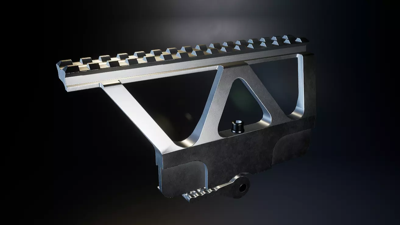 AAA Side Rail Mount Game Ready PBR Low-poly 3D model_0