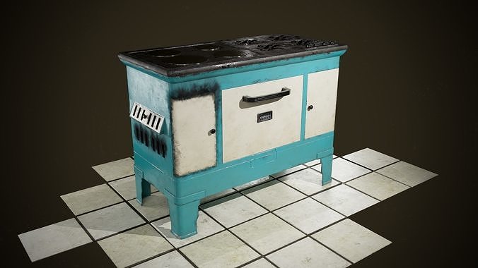 Old oven Low-poly 3D model