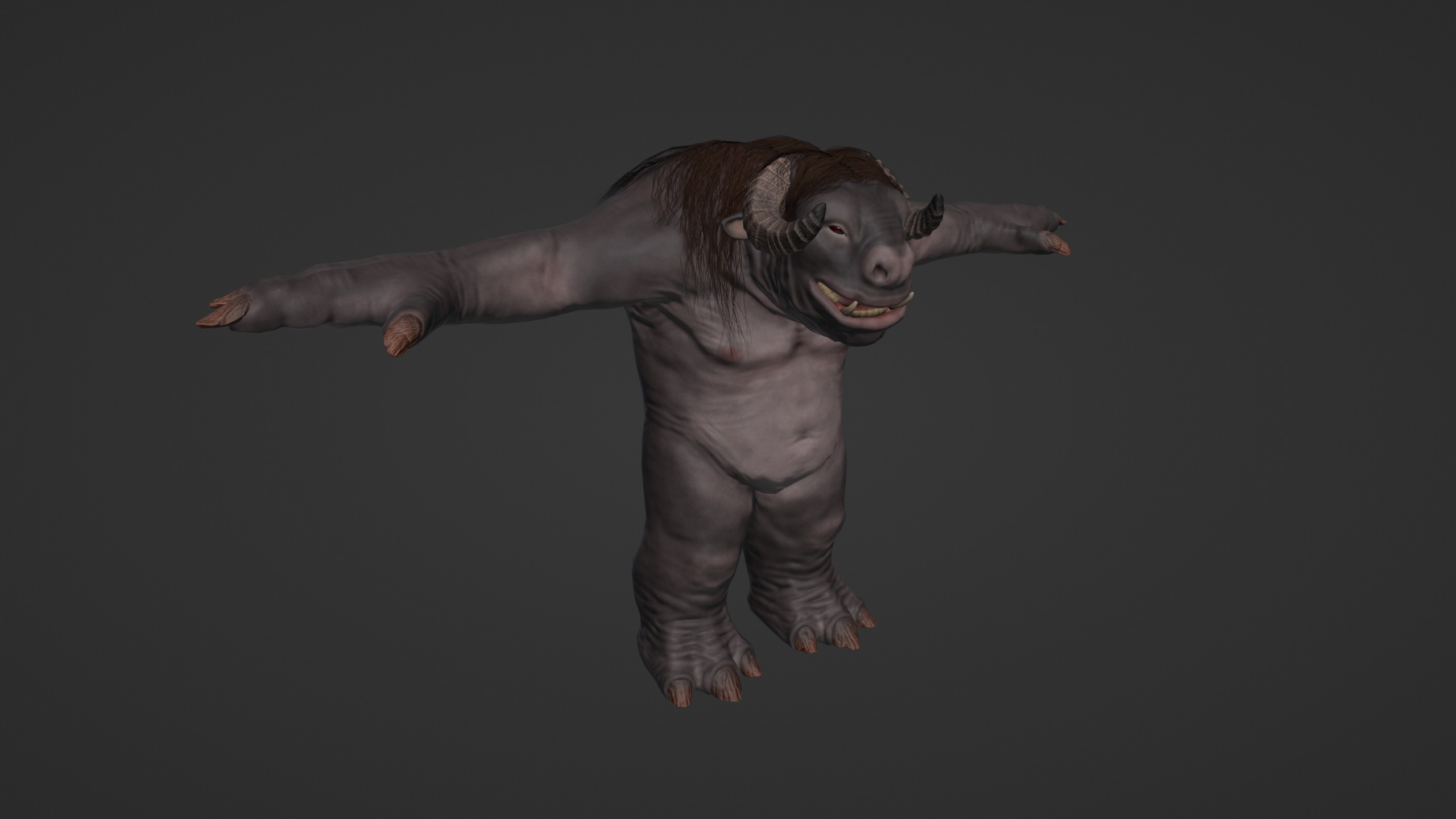 Minotaur monster Low-poly 3D model_4