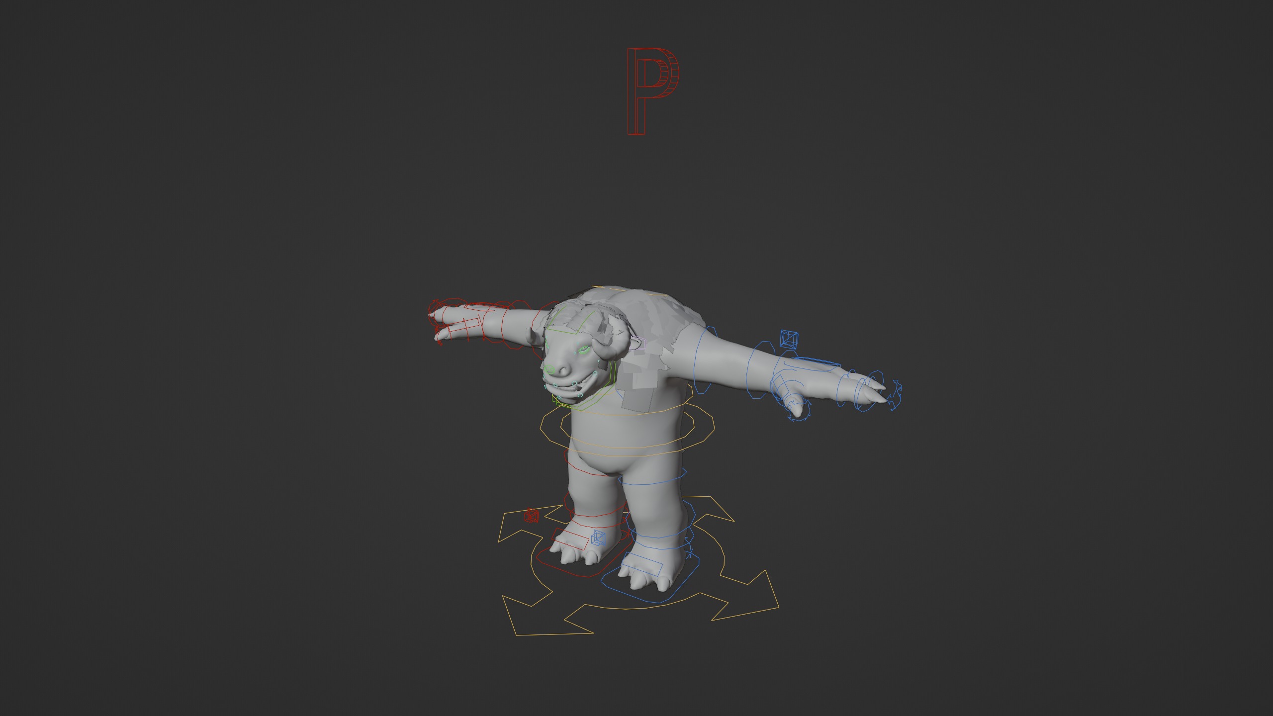 Minotaur monster Low-poly 3D model_11