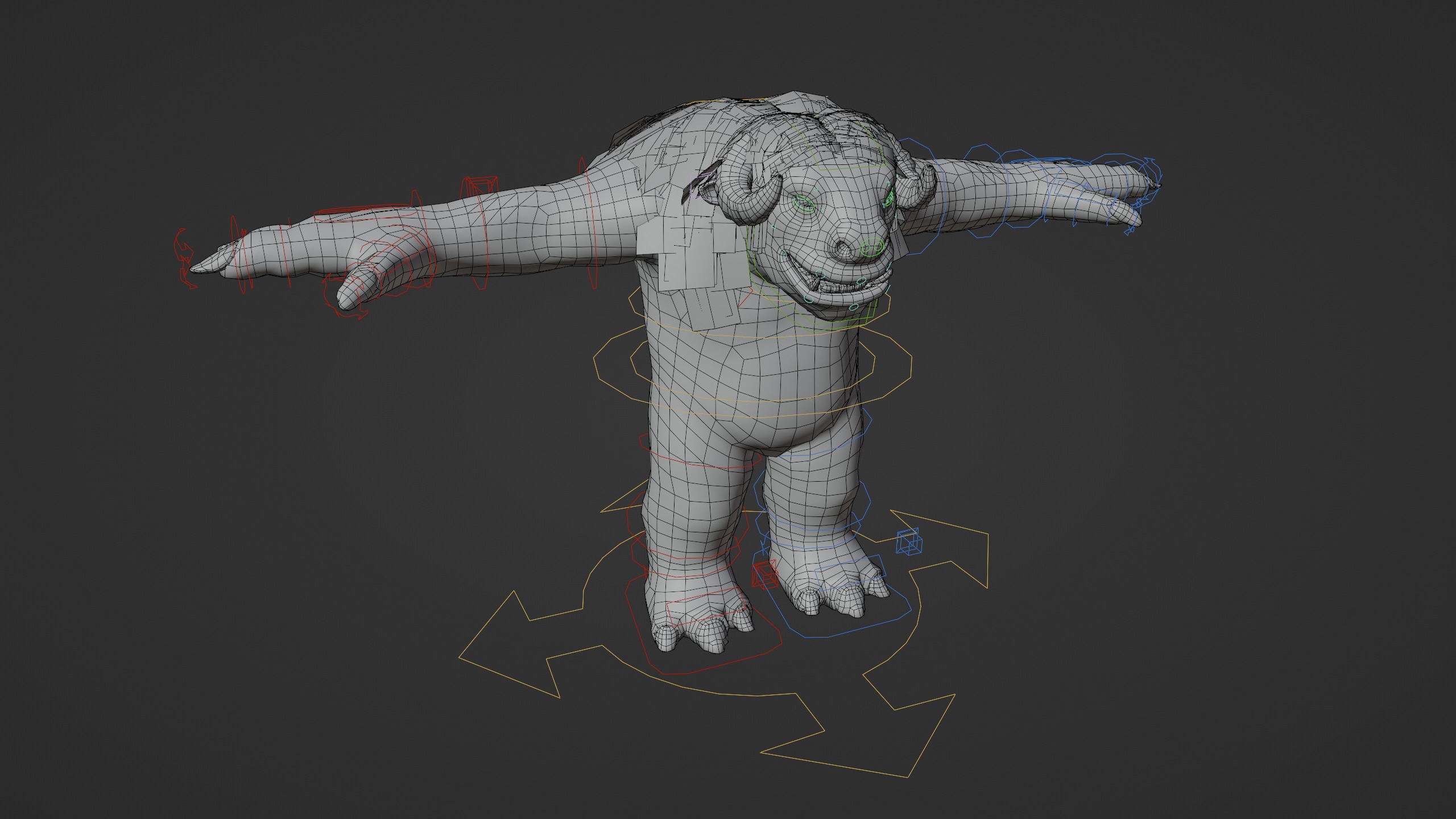 Minotaur monster Low-poly 3D model_9