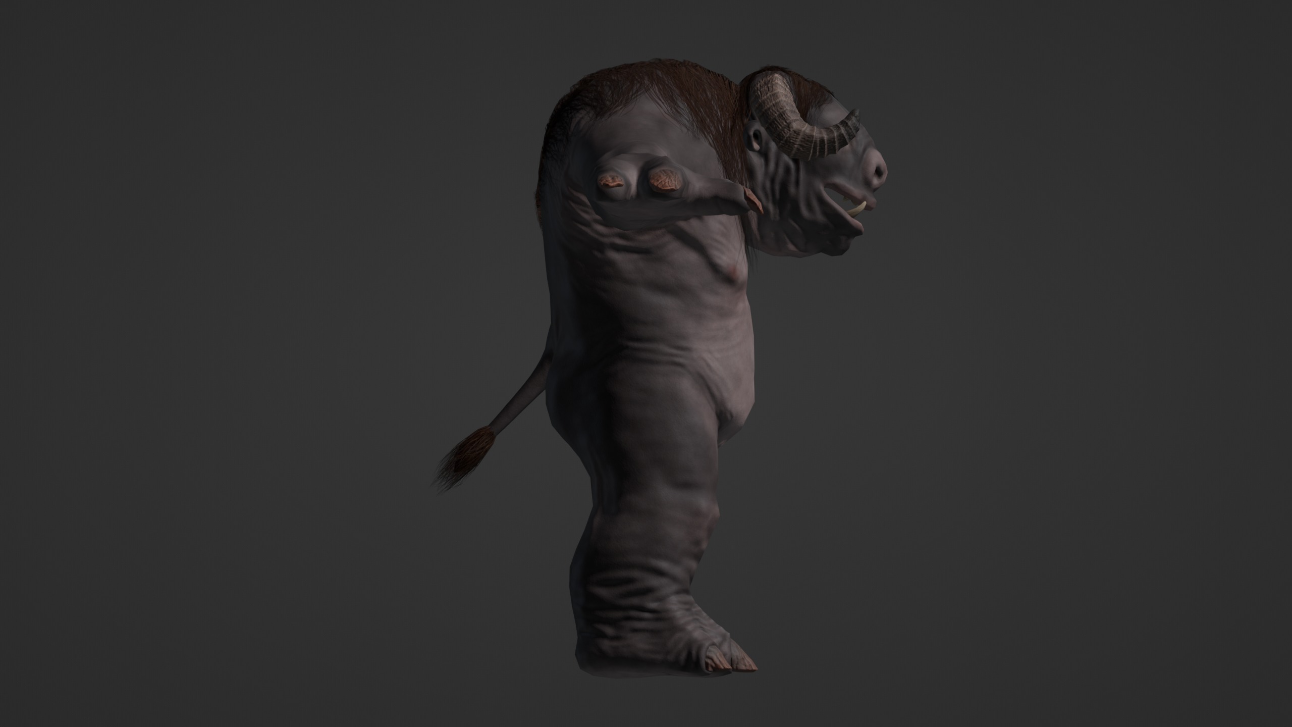 Minotaur monster Low-poly 3D model_2