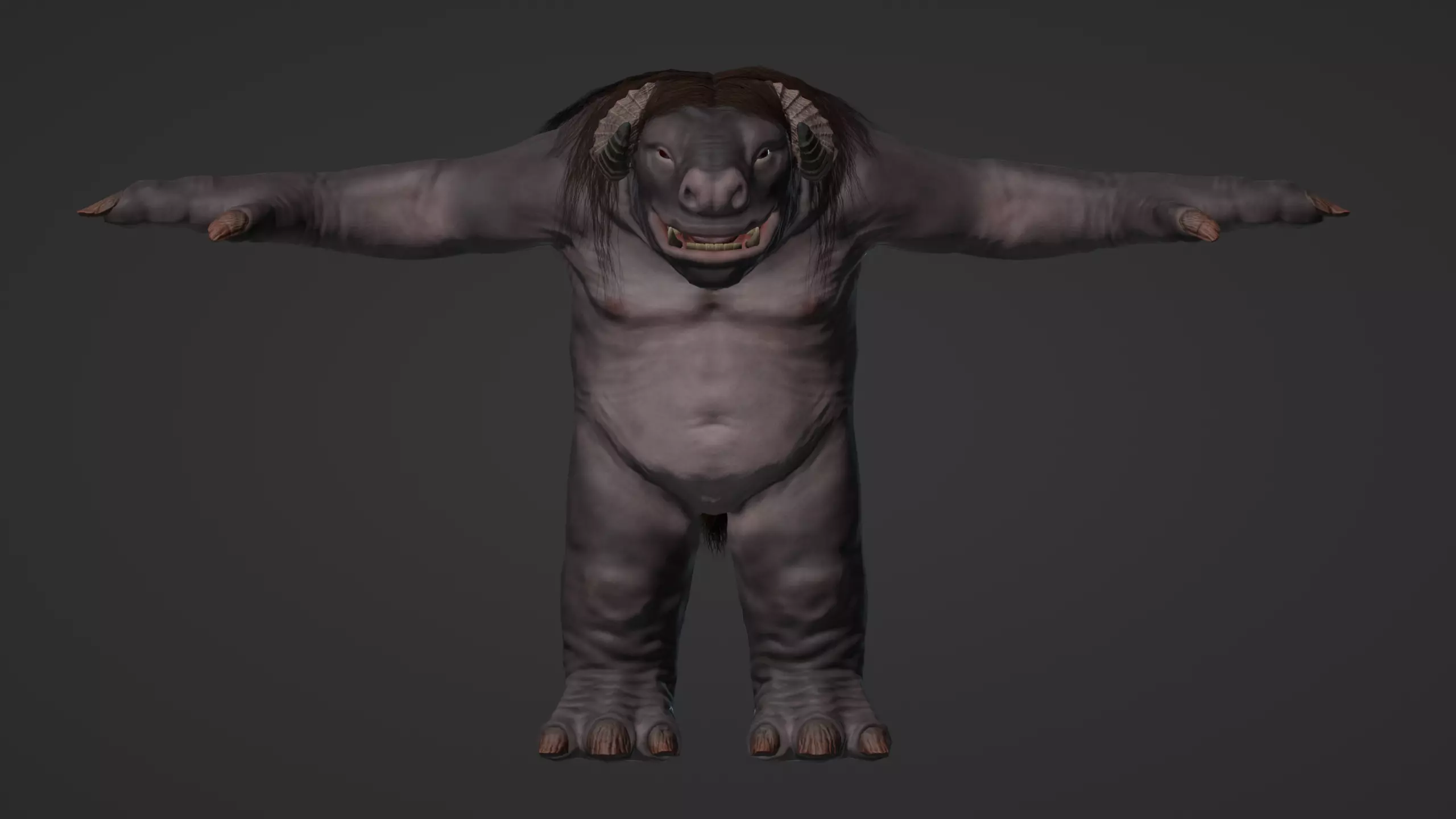 Minotaur monster Low-poly 3D model_0