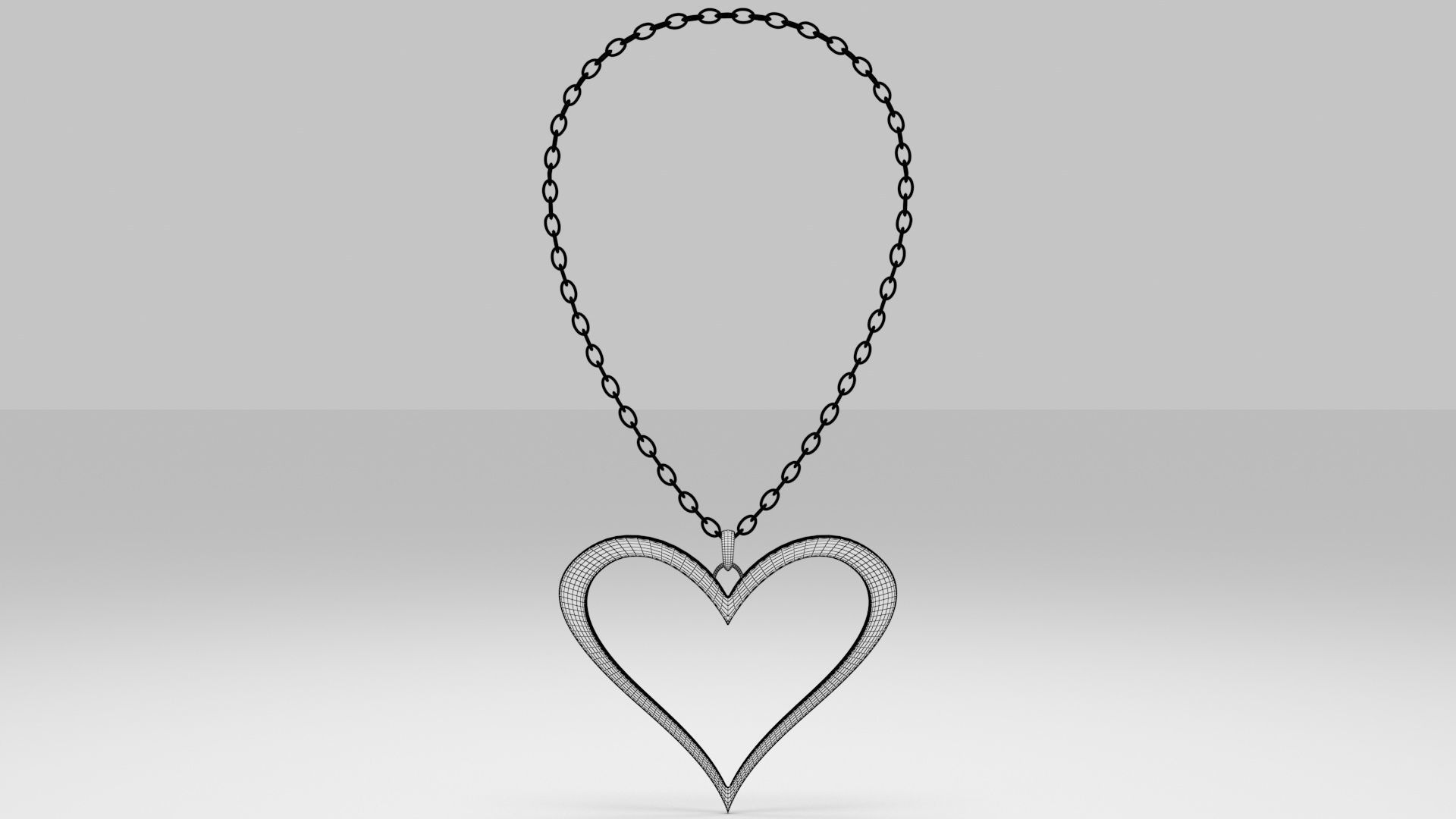 Silver Heart Pendant 3D print model_5