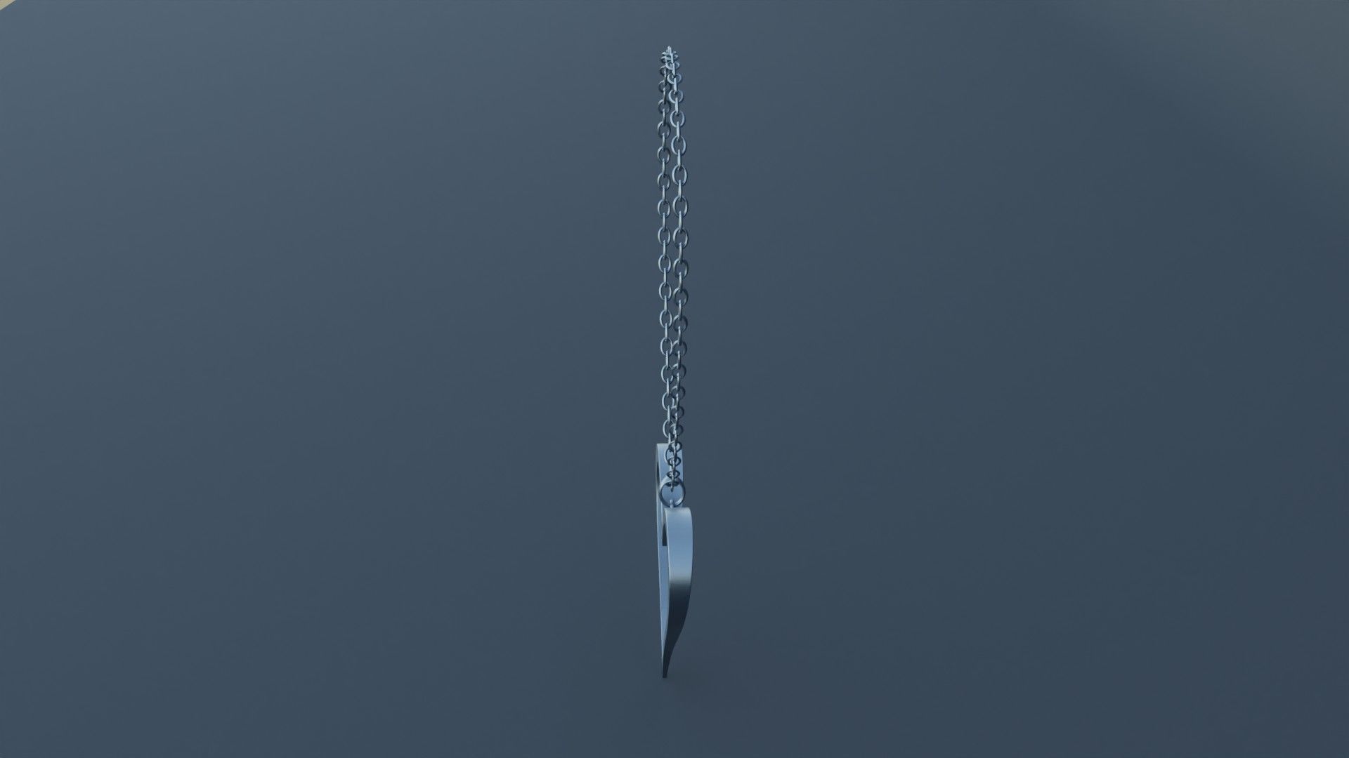 Silver Heart Pendant 3D print model_1