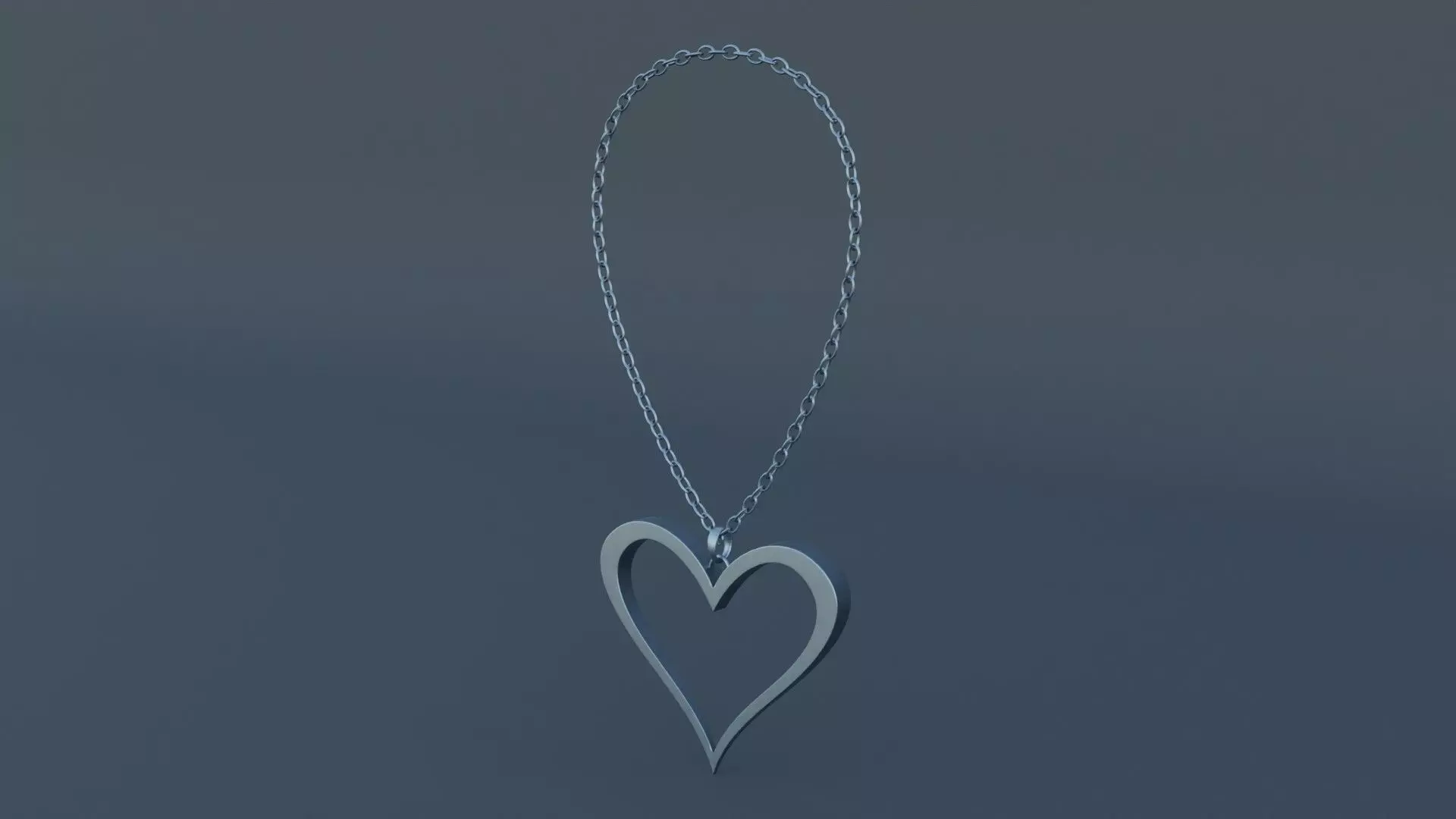 Silver Heart Pendant 3D print model_0