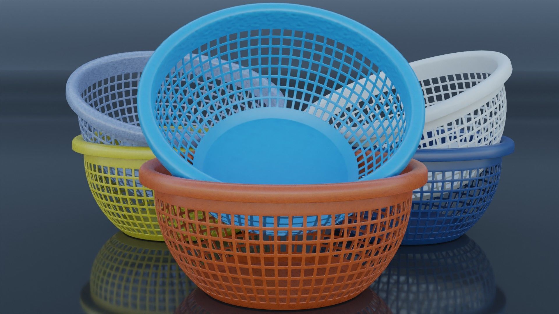 Plastic Basket 3D model_5