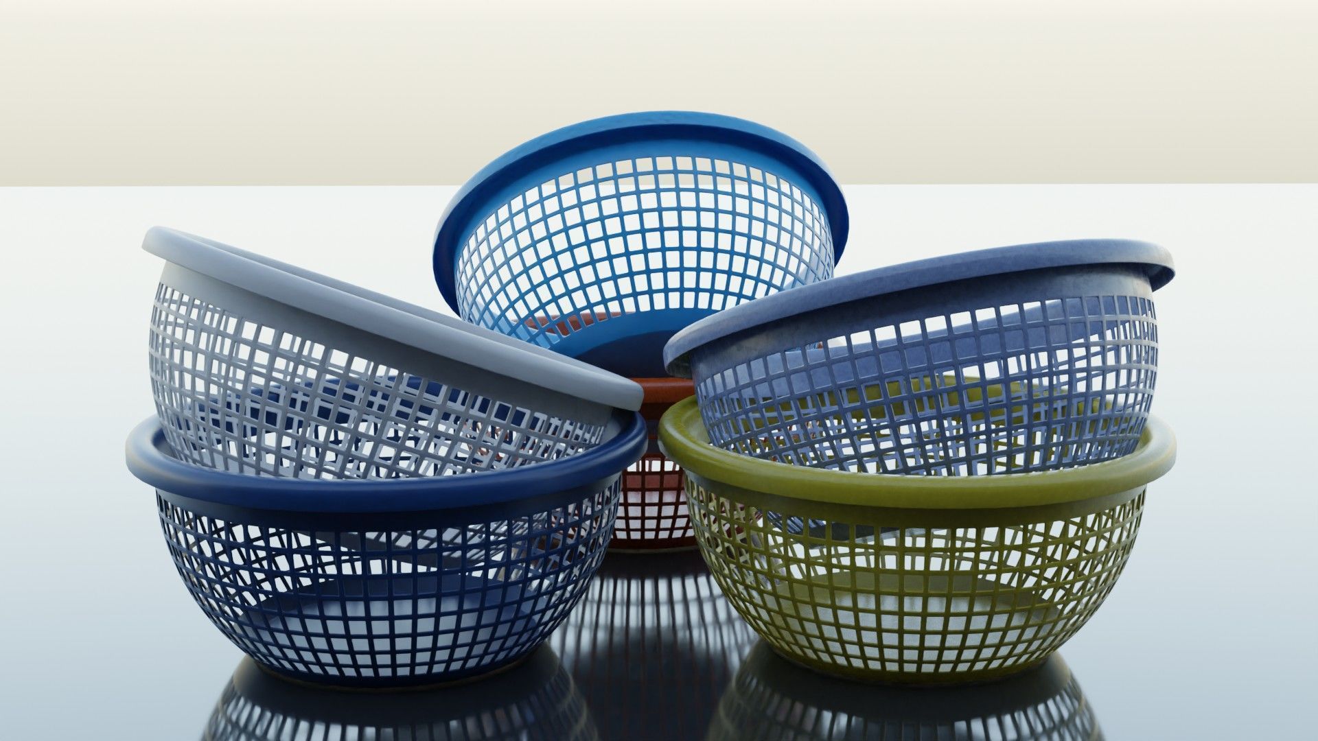 Plastic Basket 3D model_3