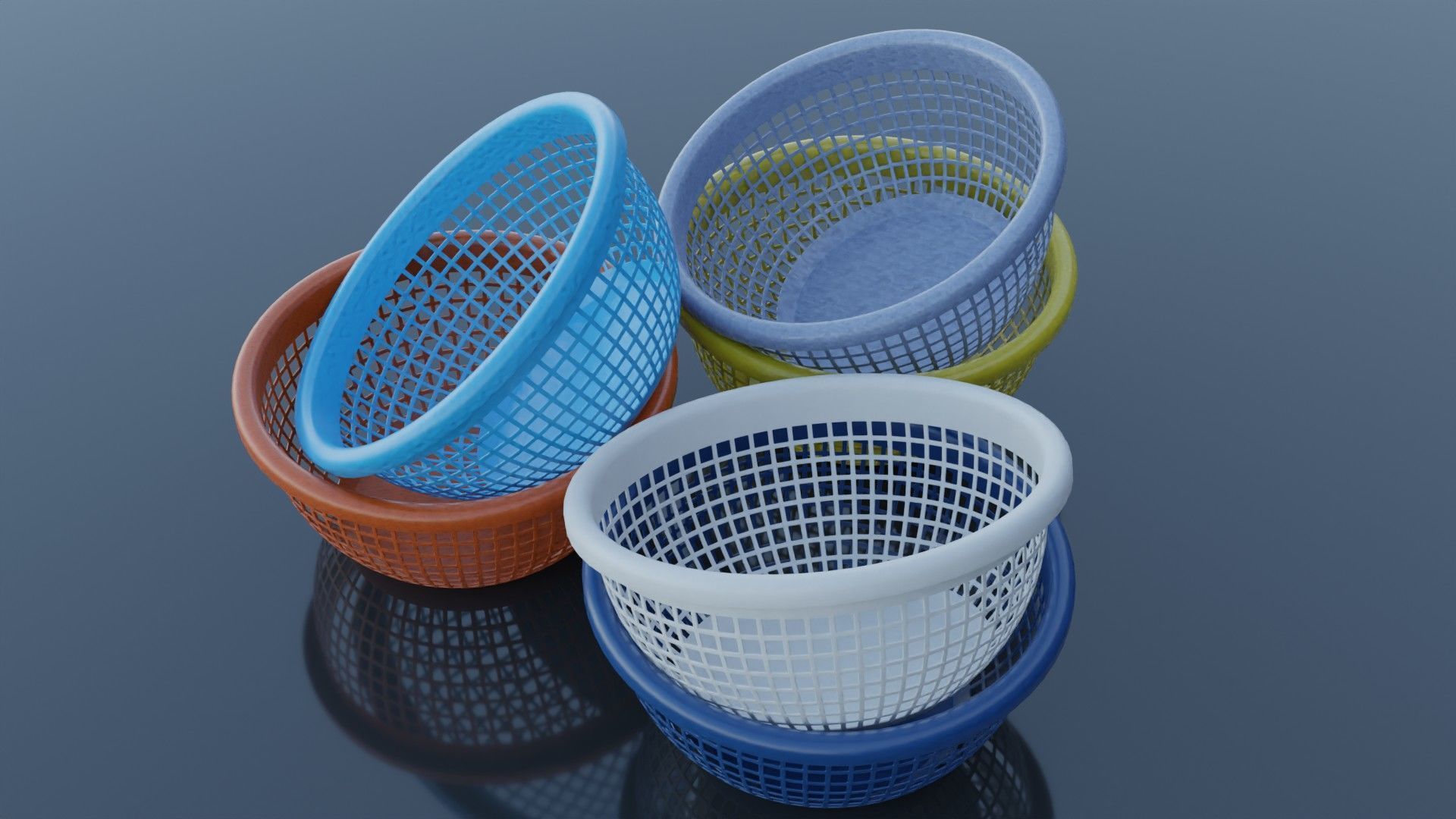 Plastic Basket 3D model_1