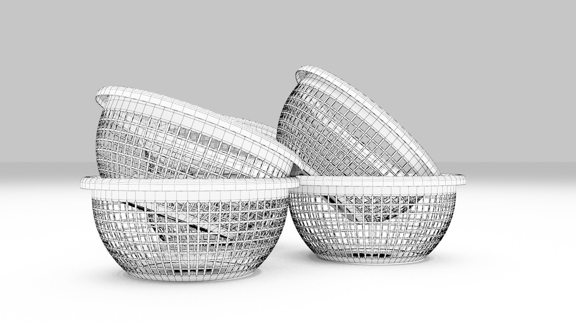 Plastic Basket 3D model_6