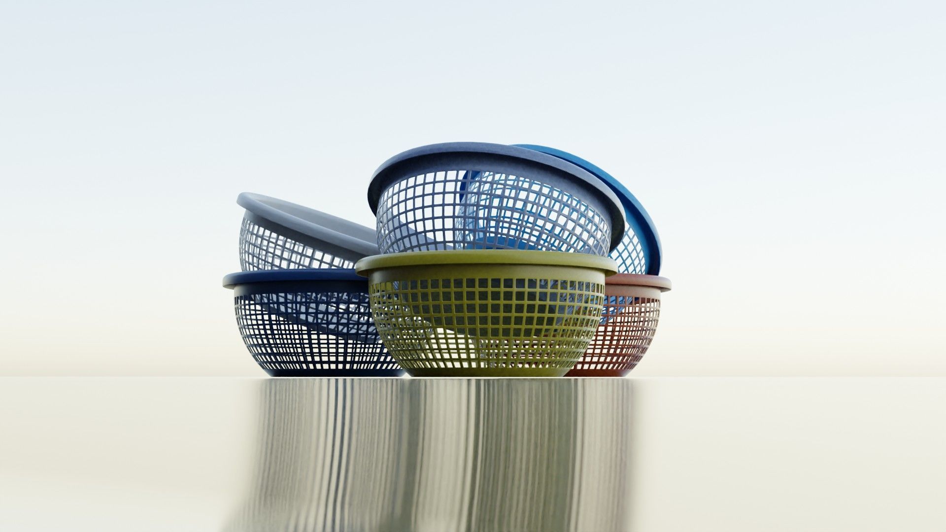 Plastic Basket 3D model_4