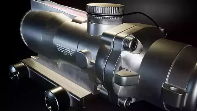AAA ACOG Scope Game Ready PBR Low-poly 3D model