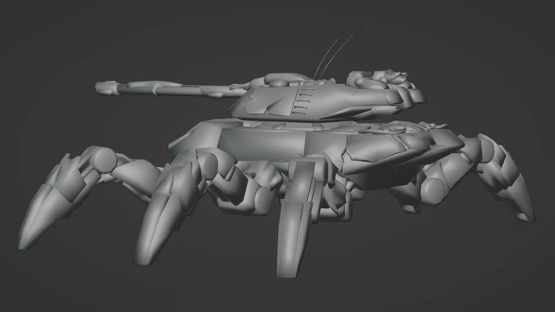 Spider Legged Tank 3D Model Futuristic Mecha Vehicle 3D model_15