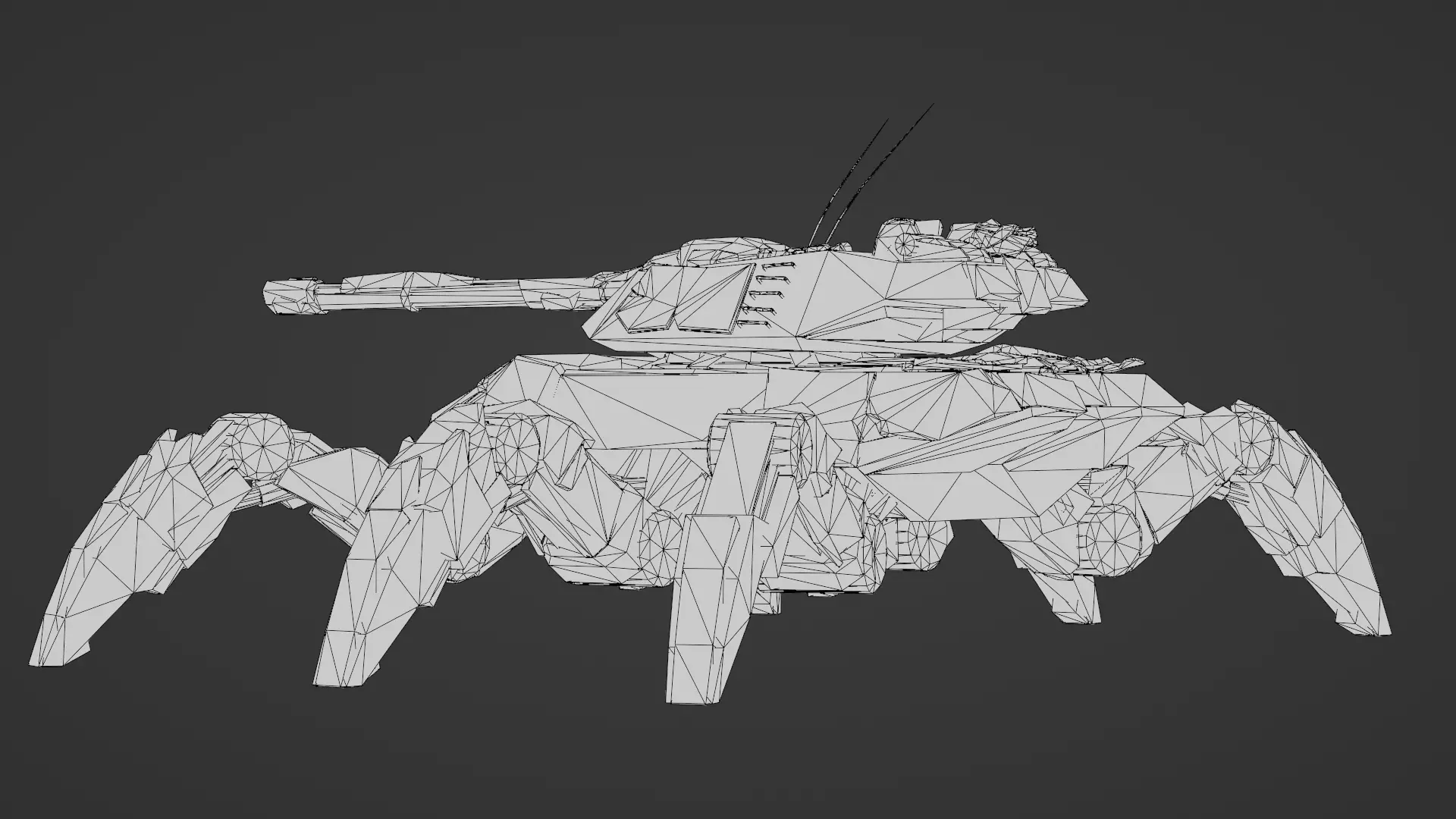 Spider Legged Tank 3D Model Futuristic Mecha Vehicle 3D model_33