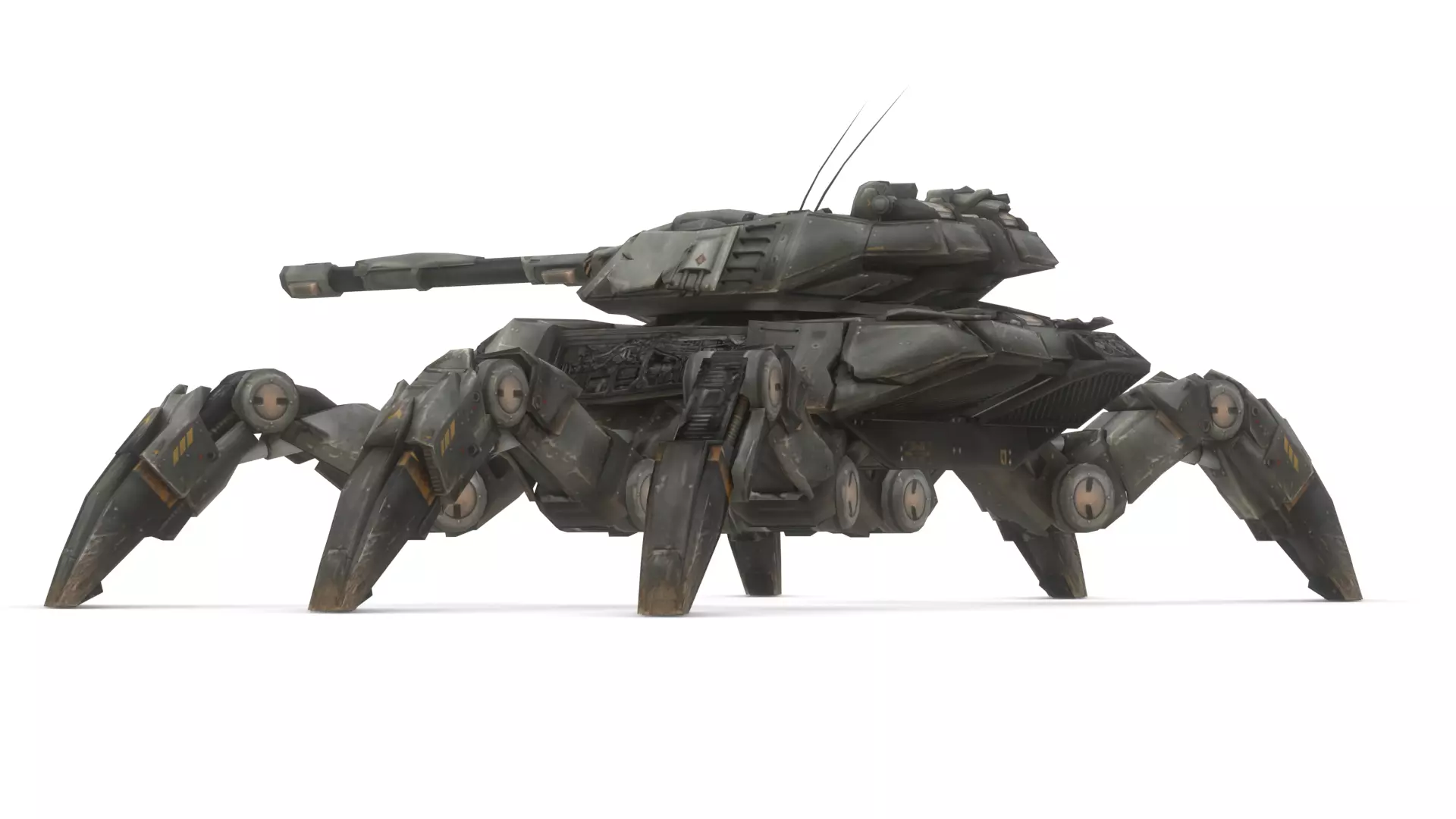Spider Legged Tank 3D Model Futuristic Mecha Vehicle 3D model_3