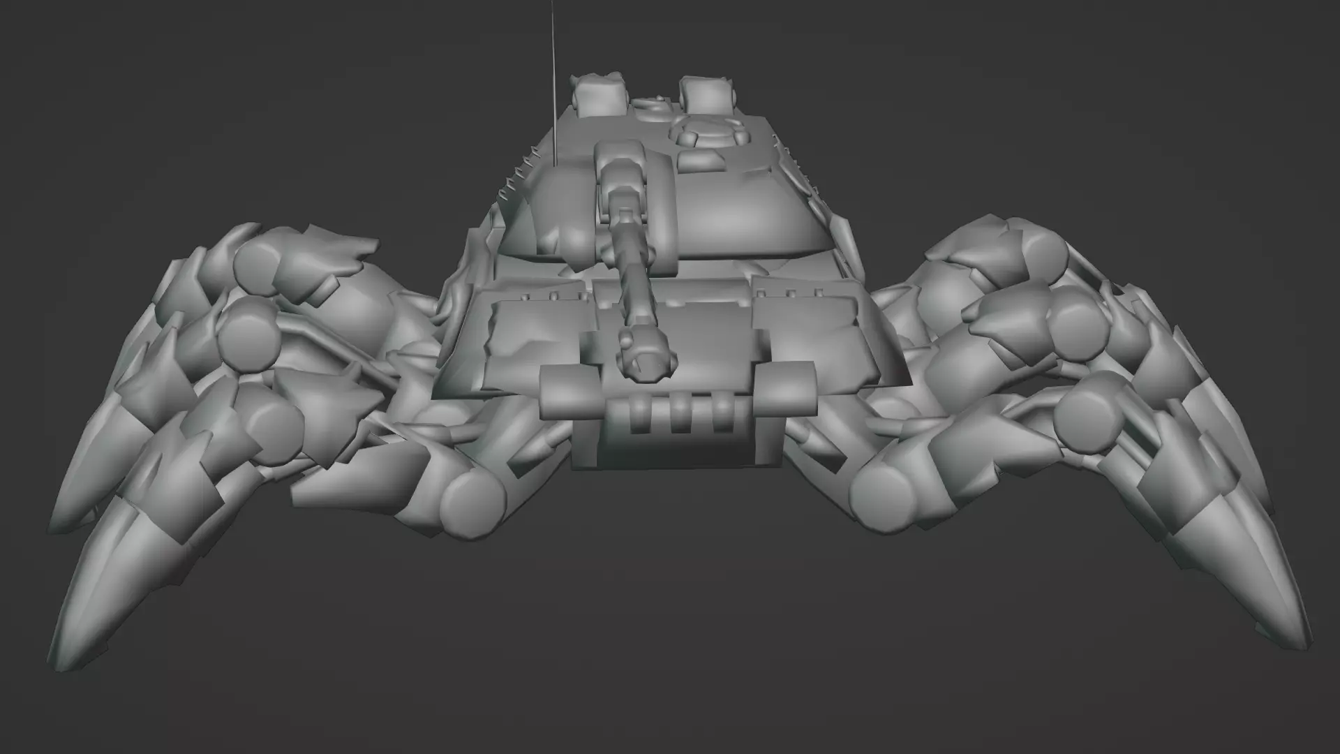 Spider Legged Tank 3D Model Futuristic Mecha Vehicle 3D model_16