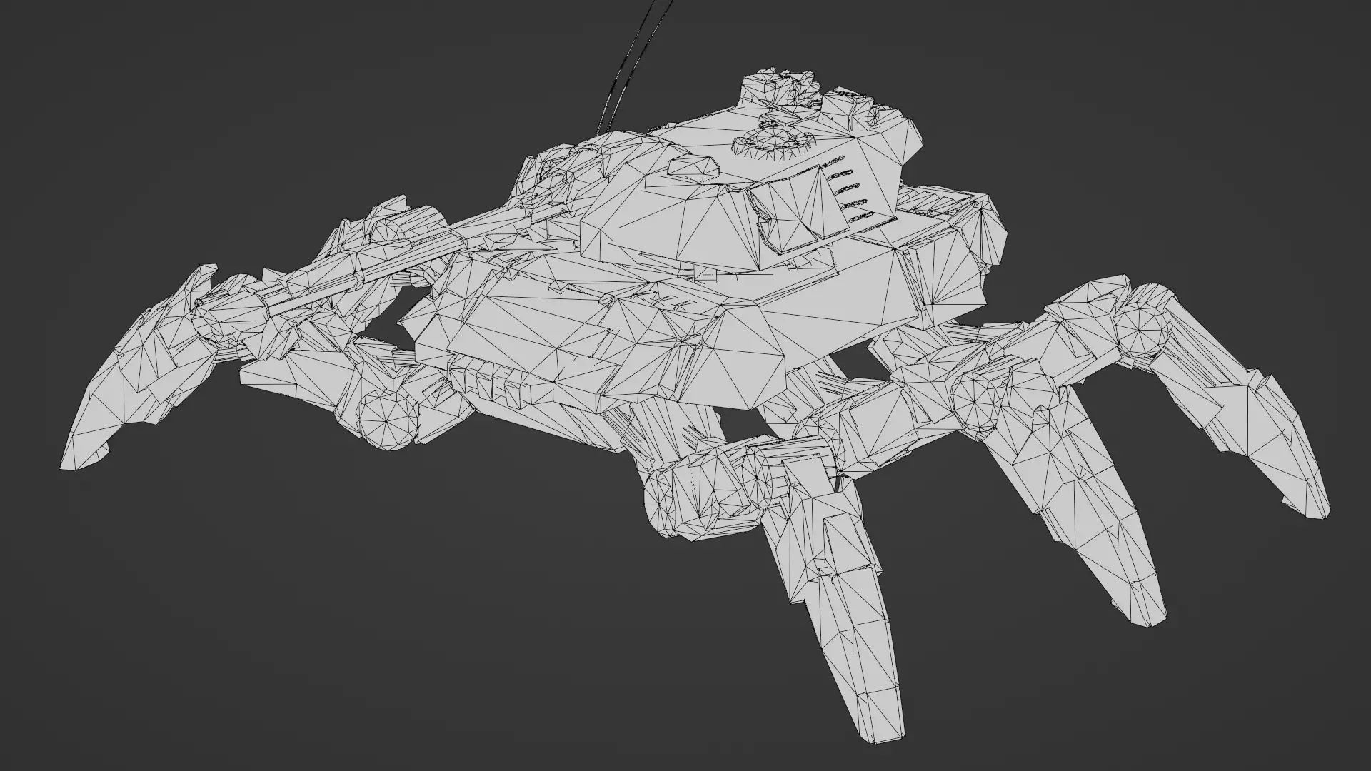 Spider Legged Tank 3D Model Futuristic Mecha Vehicle 3D model_35